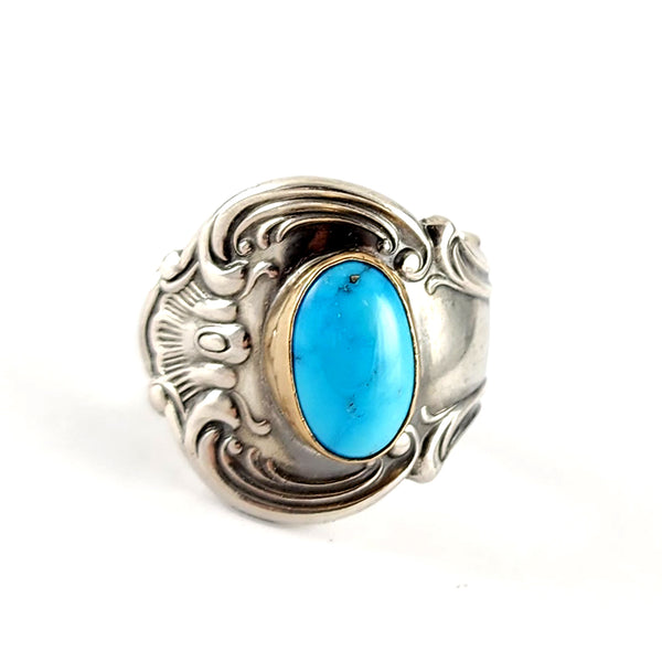Sterling Silver Turquoise Spoon Ring Size 9 by Midnight Jo strasbourg gorham