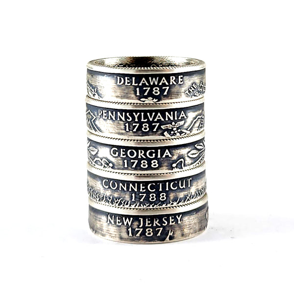 90% Silver 1999 State Quarter Coin Ring