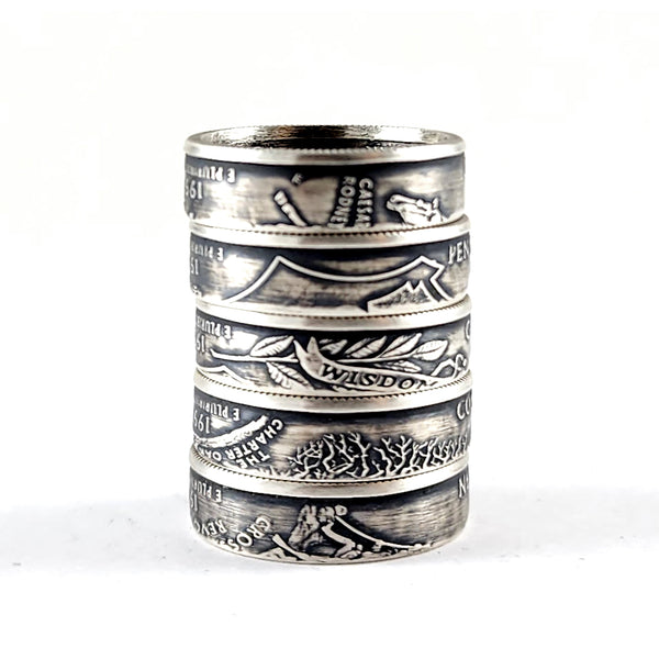 90% Silver 1999 State Quarter Coin Ring