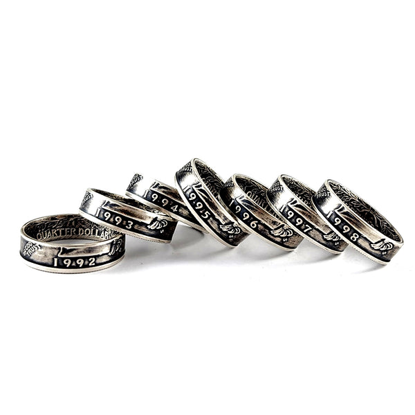 90% Silver 1992-1998 Washington Quarter Rings by Midnight Jo