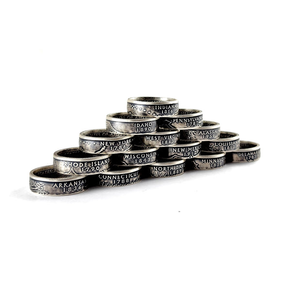 90% Silver State Quarter Coin Rings by midnight jo