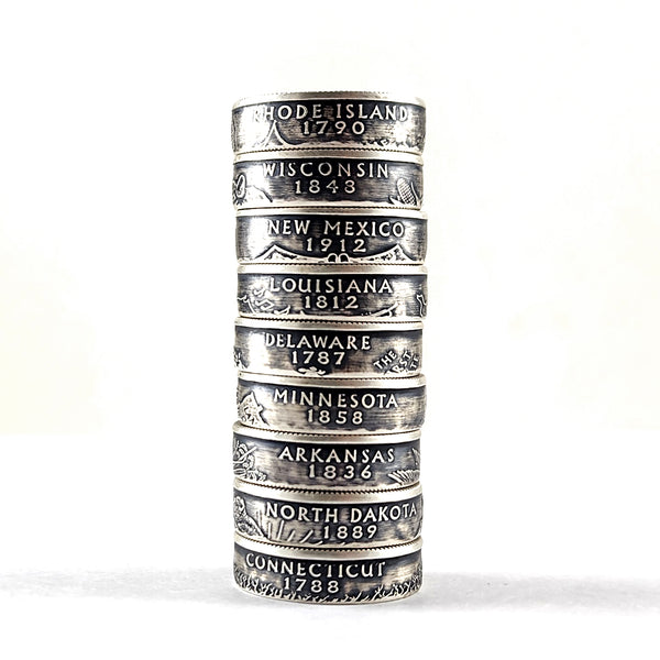 90% Silver State Quarter Coin Rings by midnight jo