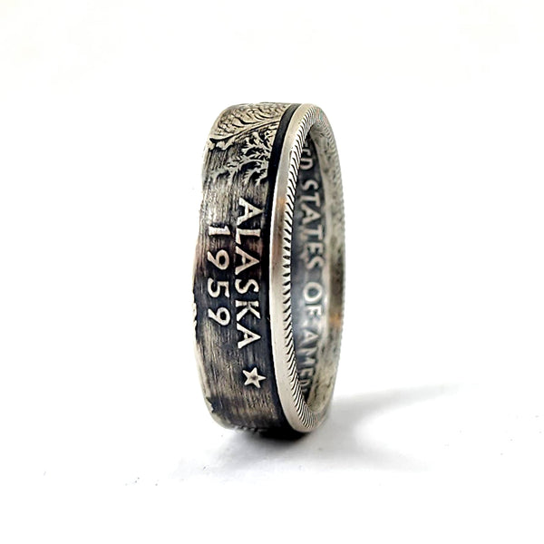 90% Silver Alaska State Quarter Coin Ring by Midnight Jo