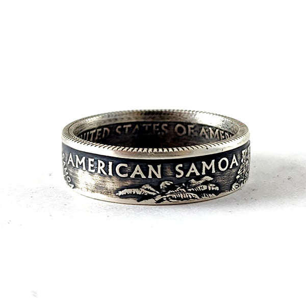 90% Silver American Samoa Quarter Ring by midnight jo