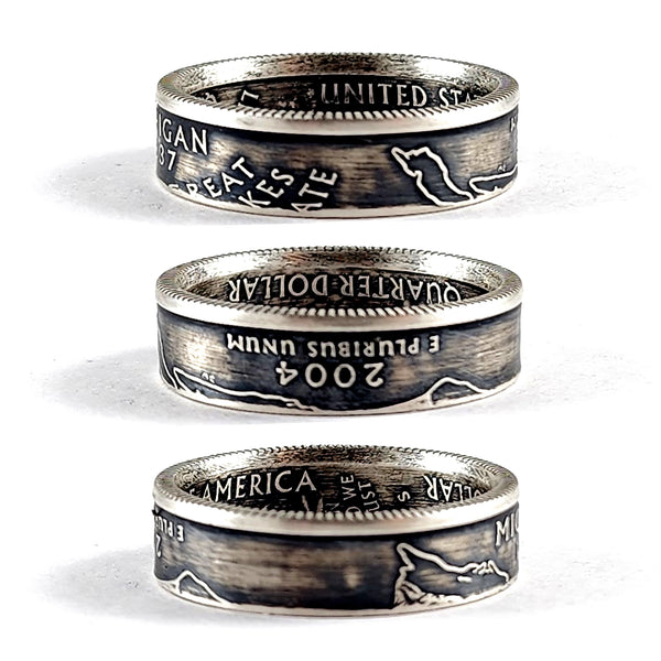 90% Silver Michigan Quarter Ring coin rings by midnight jo