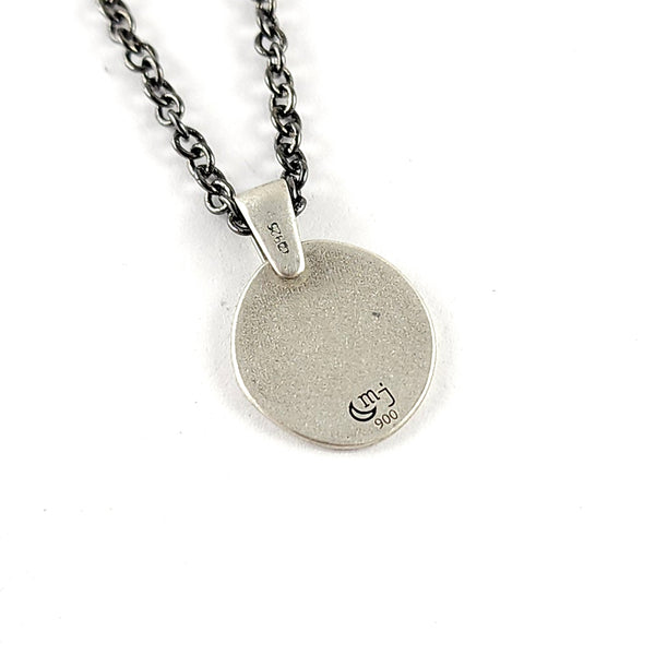Recycled Coin Silver Mystic Tattoo Engraved Small Charm Necklace by midnight jo