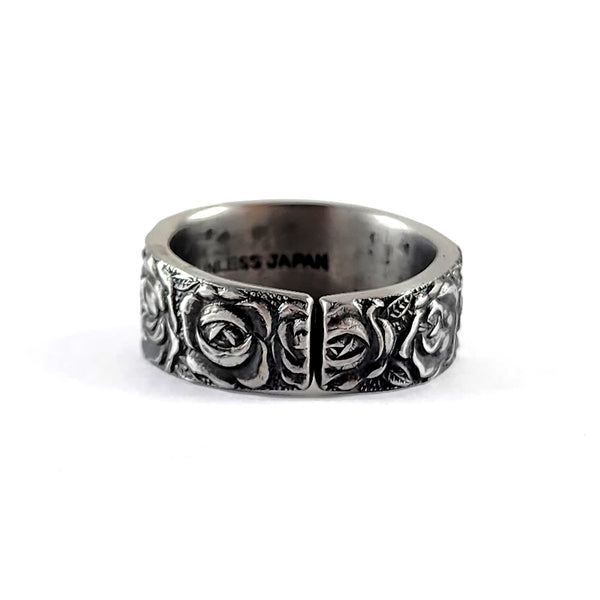 Floral Roses Stainless Steel Spoon Ring Midnight Jo unique 5th wedding anniversary gift