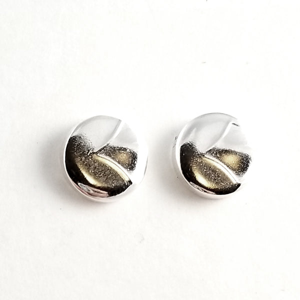 Sterling Silver Modern Spoon Stud Earrings by Midnight Jo