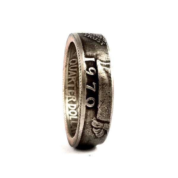 1970 Washington Quarter Coin Ring by midnight jo