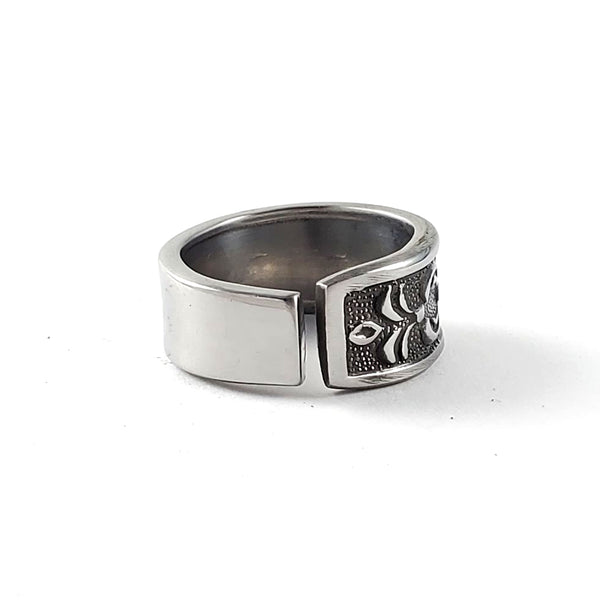 1970's Scroll Stainless Steel Spoon Ring by Midnight Jo customcraft cus3