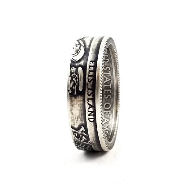 90% Silver Ellis Island National Park Quarter Ring by Midnight Jo