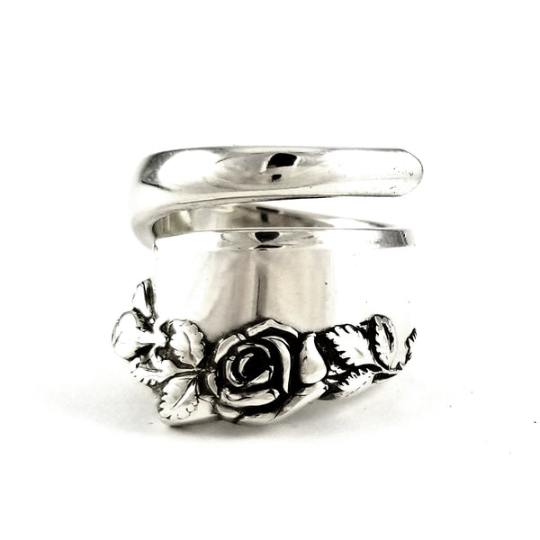 Lunt Garnet Rose Sterling Silver Wrapped Spoon Ring unique 5th wedding anniversary gift