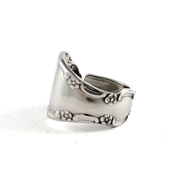 Oneida Mansion Hall Stainless Steel Spoon Ring by Midnight Jo floral flowers