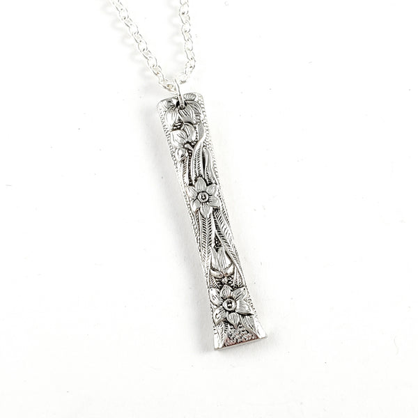 National Silver Narcissus Vertical Spoon Bar Necklace