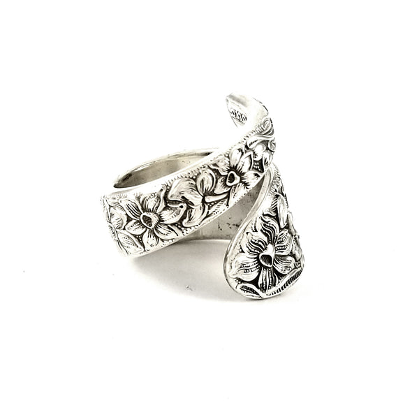 National Silver Narcissus Wrap Around Spoon Ring by midnight jo