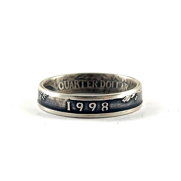 Silver 1998 Quarter Ring - Silver 25th Wedding unique Anniversary Gift