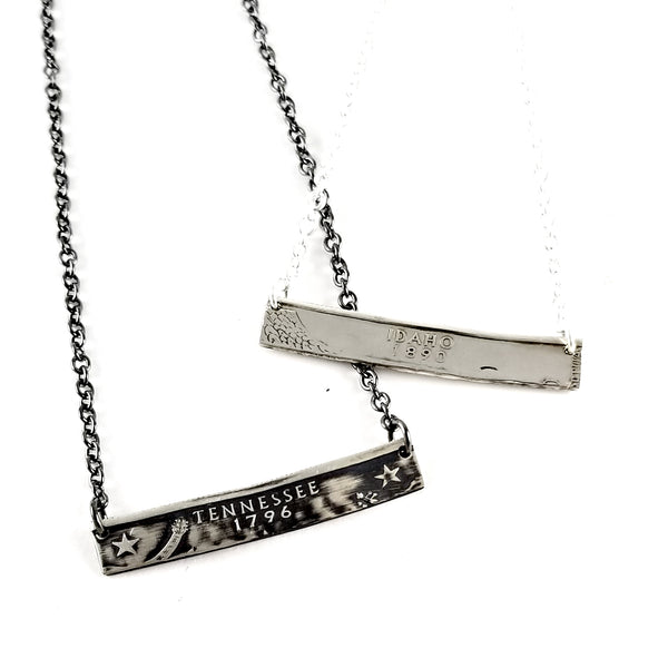 Silver State Quarter Bar Necklace by Midnight Jo