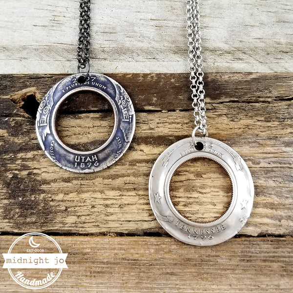 State Quarter Inside Out Coin Necklace