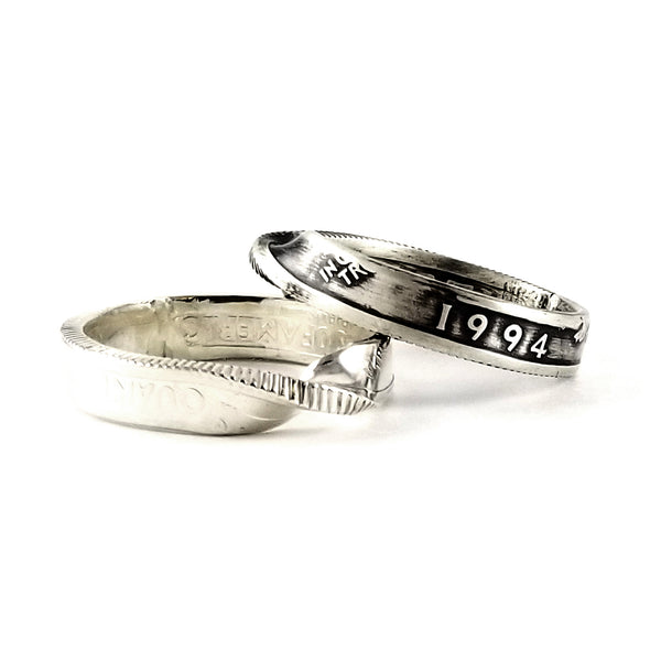 90% Silver 1992-1998 Washington Quarter Twisted Coin Ring by midnight jo