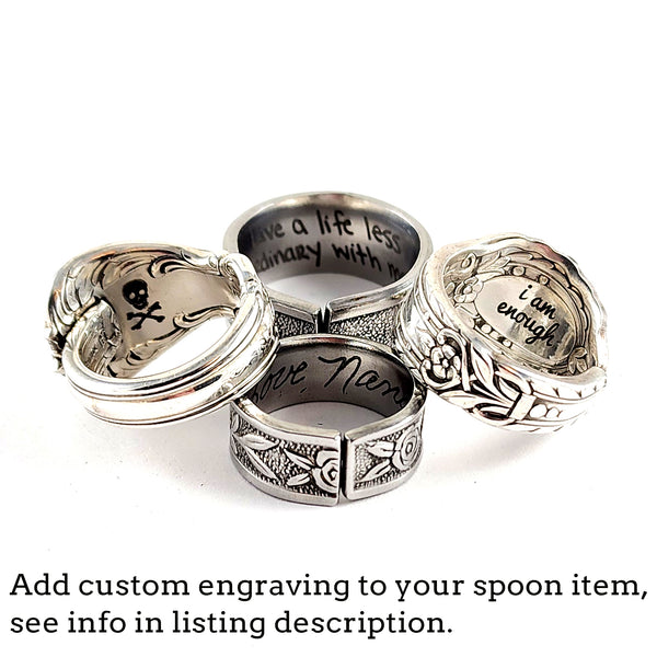 Vintage Norwood Leaves Stainless Steel Spoon Ring