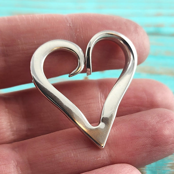 Sterling Silver Twisted Fork Floating Heart Necklace Pendant E by Midnight Jo