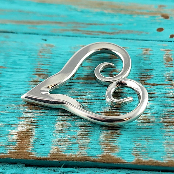 Sterling Silver Twisted Fork Floating Heart Necklace Pendant G by Midnight Jo