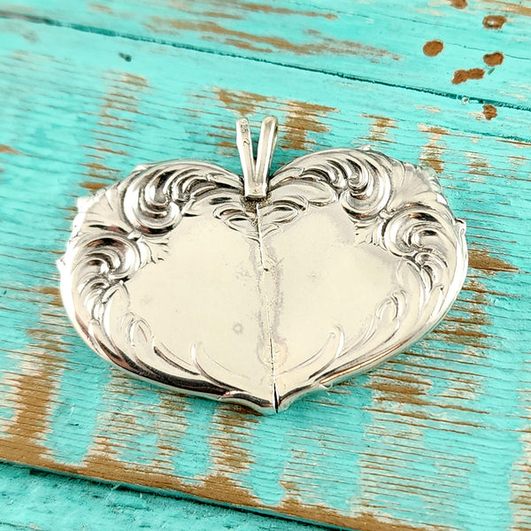 Sterling Silver Old Master Heart Necklace Pendant by Midnight Jo