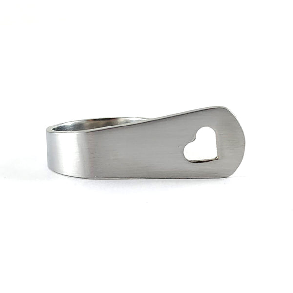 Heart Cut Out Stainless Steel Duster Spoon Ring by Midnight Jo