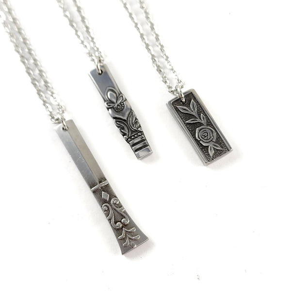 Mixed Bag Stainless Steel Spoon Bar Necklace - Wholesale