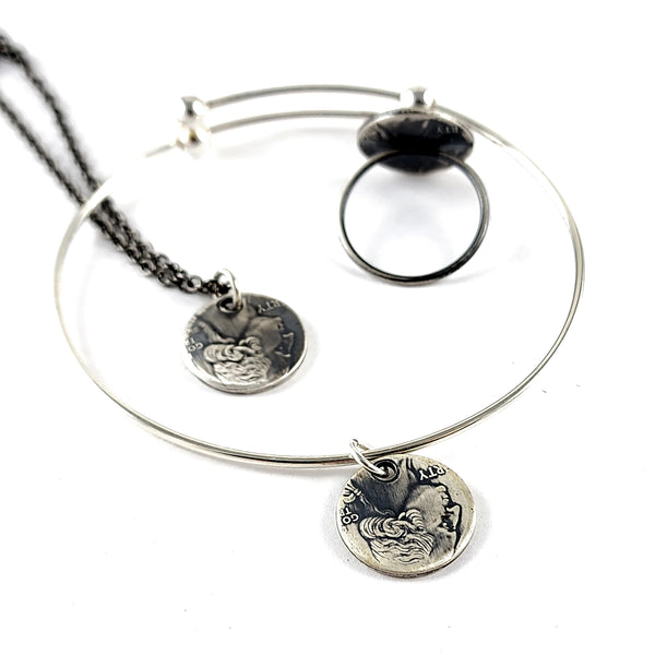 Silver National Park Quarter Narrow Band Punch Out Jewelry - Necklace, Bracelet or Stacking Ring