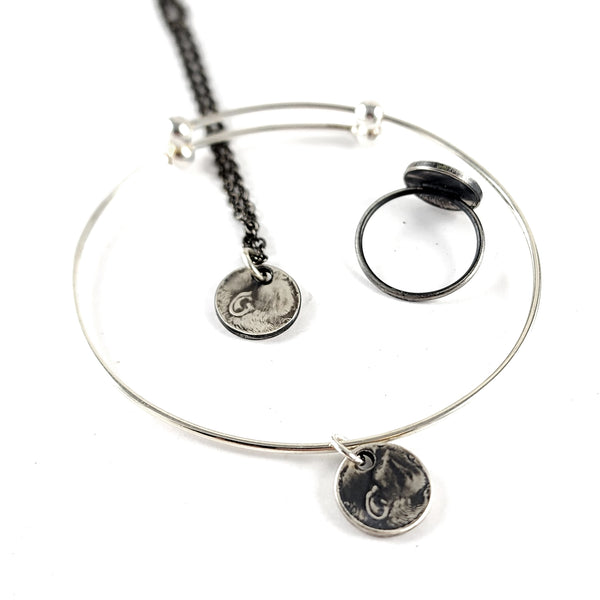 Silver JFK Half Dollar Punch Out Jewelry - Necklace, Bracelet or Stacking Ring