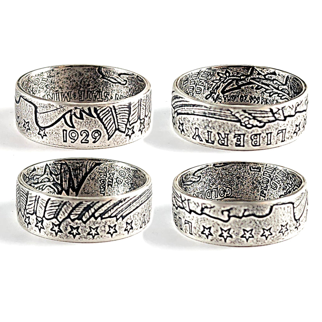 1/4 oz Fine Silver Incuse Indian Coin Ring by Midnight Jo