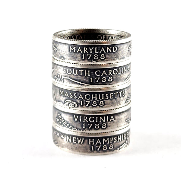 90% Silver 2000 State Quarter Coin Ring by Midnight Jo