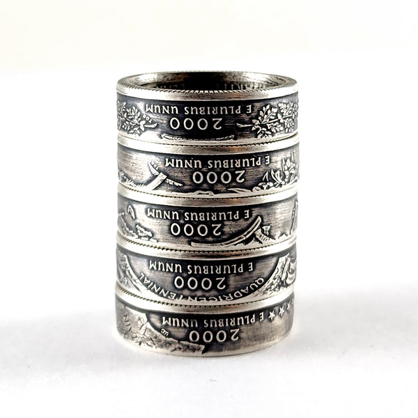 90% Silver 2000 State Quarter Coin Ring by Midnight Jo