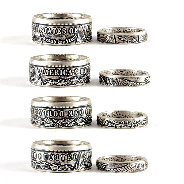 90% Silver Morgan Dollar His & Hers Coin Ring Set by Midnight Jo