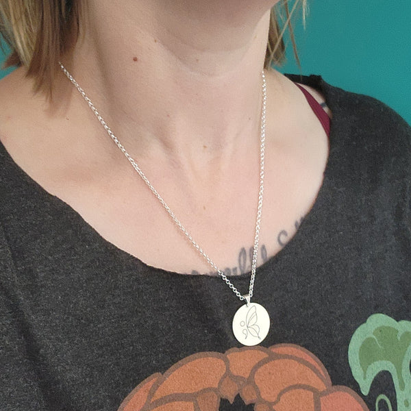 HOPE ; ink 90% Silver State Quarter Reversible Suicide Awareness Pendant - All Profits to Charity