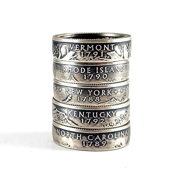 90% Silver 2001 State Quarter Coin Ring