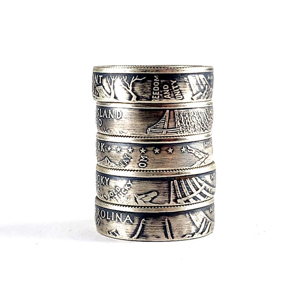 90% Silver 2001 State Quarter Coin Ring