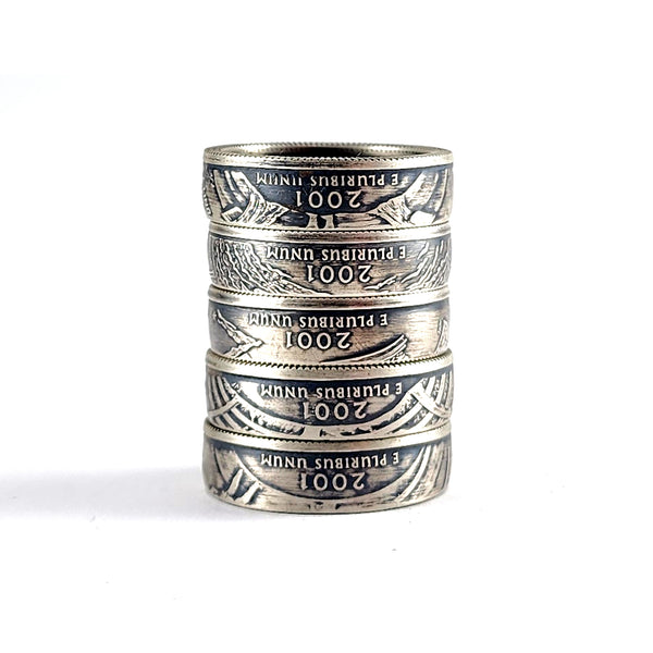 90% Silver 2001 State Quarter Coin Ring