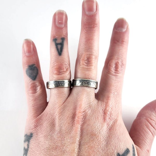90% Silver 2001 State Quarter Coin Ring