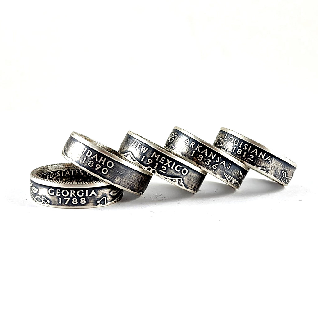 90% Silver State Quarter Rings by Midnight Jo