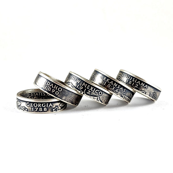 90% Silver State Quarter Coin Rings by midnight jo