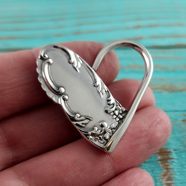 Sterling Silver Orleans Floating Heart Necklace Pendant by Midnight Jo