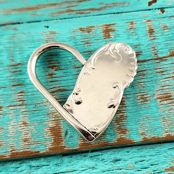 Sterling Silver Orleans Floating Heart Necklace Pendant by Midnight Jo