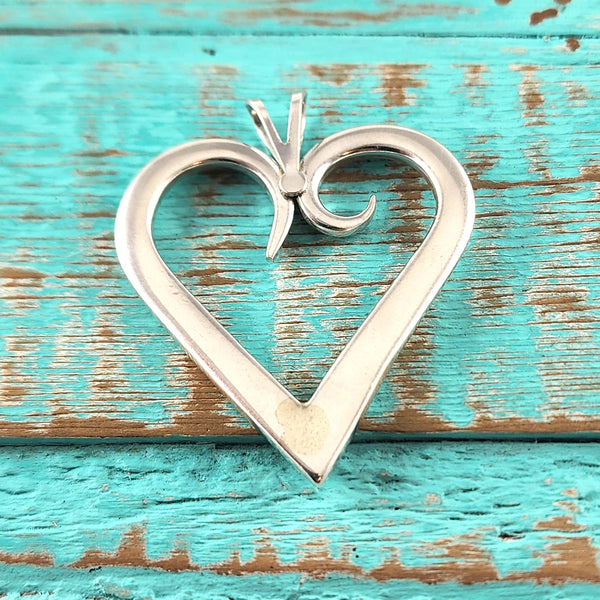 Sterling Silver Twisted Fork Heart Necklace Pendant D by Midnight Jo