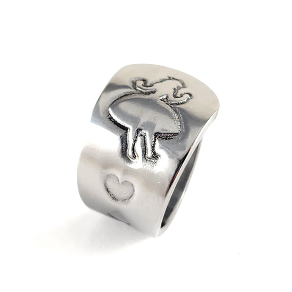 Alice in Wonderland Stainless Steel Spoon Ring by Midnight Jo echo card suits