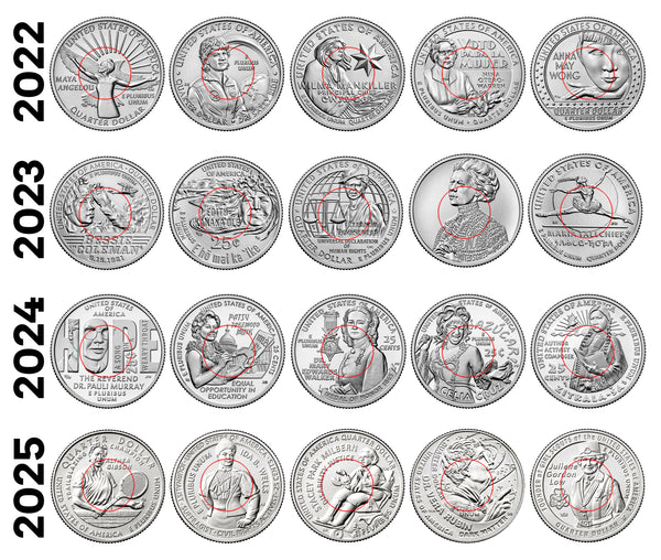 Fine 99.9% Silver American Women Quarter Punch Out Add Ons