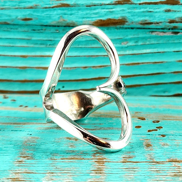 Sterling Silver Fork Tine Heart Ring Size 8.75 by Midnight Jo