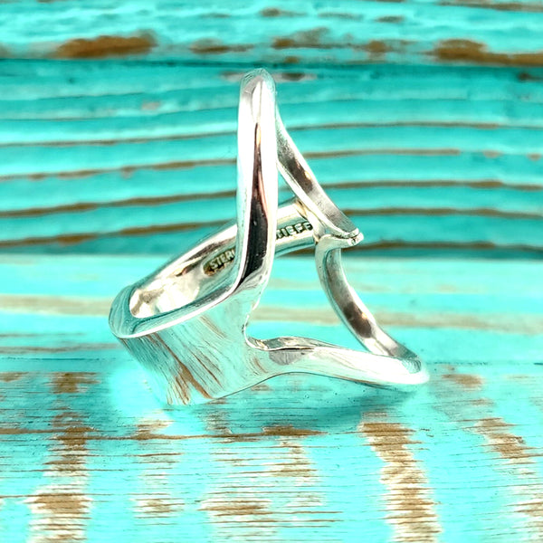 Sterling Silver Fork Tine Heart Ring Size 8.75 by Midnight Jo