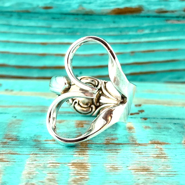 Sterling Silver Fork Tine Heart Ring Size 8.5 by Midnight Jo